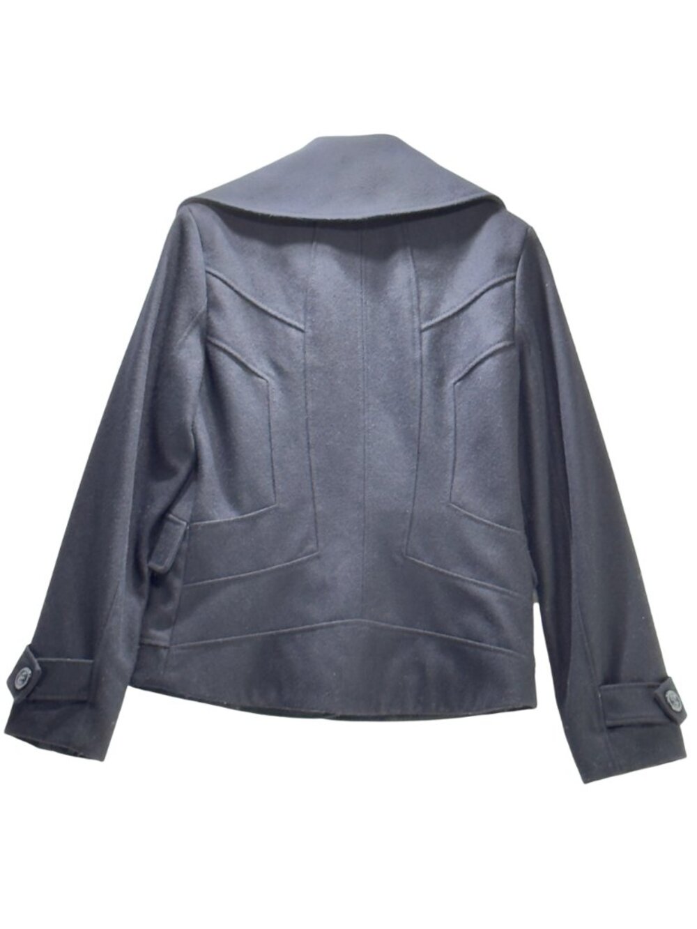 Guess Women's Black Double-Breasted Peacoat Wool Blend Size S - Picture 5 of 14
